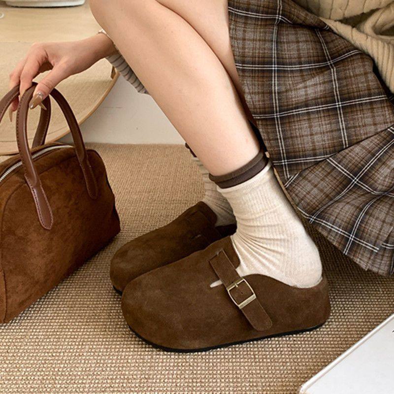 Women's Fashionable Versatile Thick-Soled Slip-On Slippers for Small People, Women's Outer Wear 2025 Autumn and Winter New Style