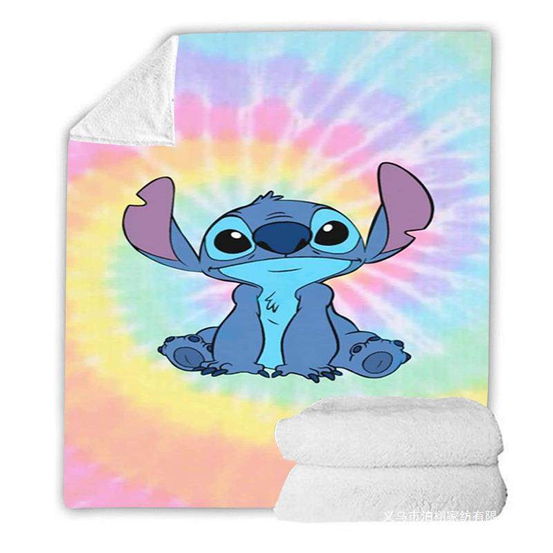 Flannel Blanket Stitch Series Plush Blanket Office Nap Blanket Autumn and Winter Blanket Cartoon Anime Style Thickened Flannel