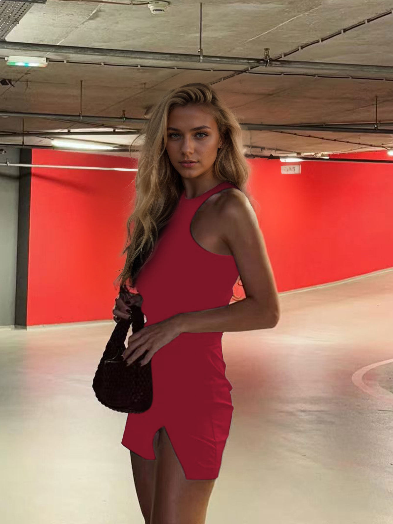 Womens Sweet and Spicy Style Dress Spring Summer Collection Bodycon Split Hem Short Length Wholesale Available