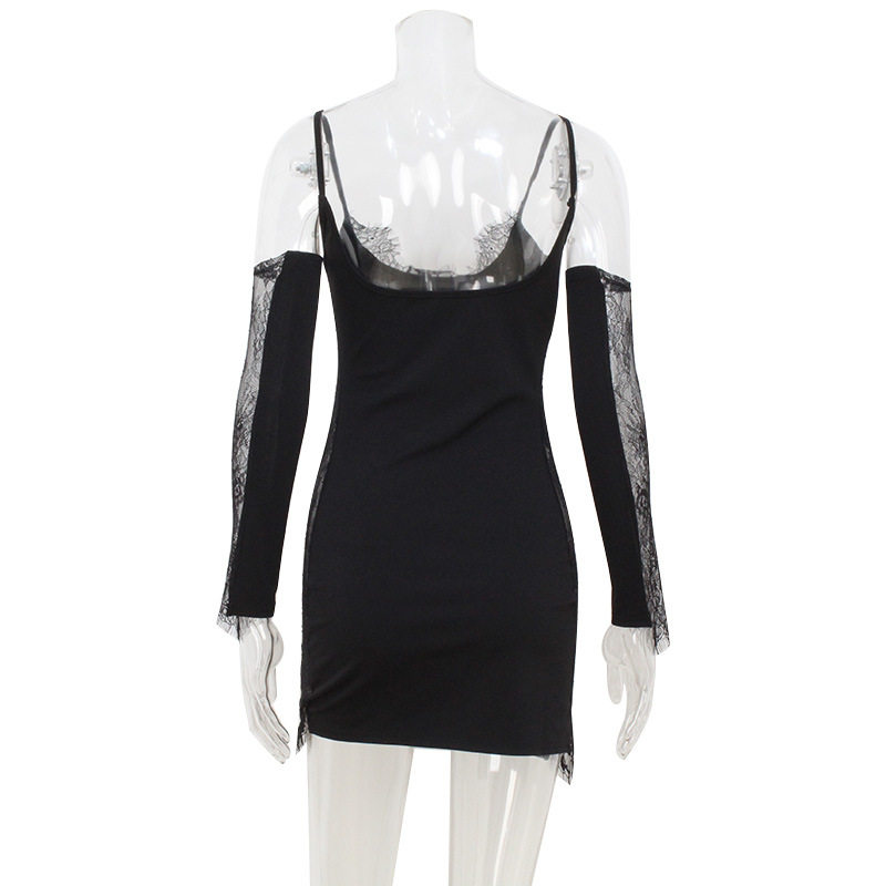 Elegant Womens Lace Trimmed Bodycon Dress Sexy Sleeveless Design Slim Fit Stylish Occasion Wear Wholesale Available