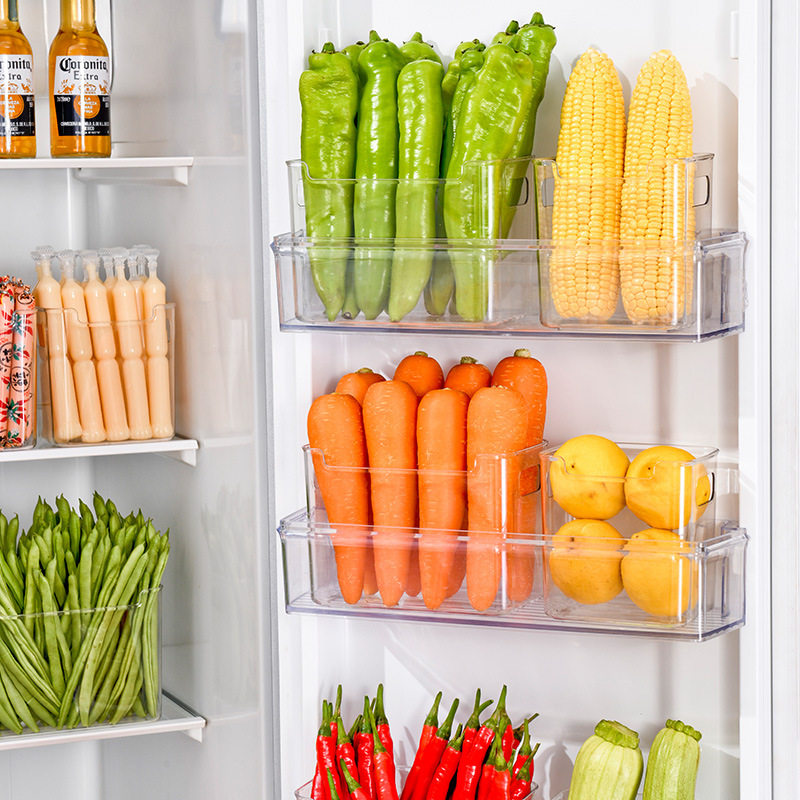 Refrigerator Side Door Storage Box Kitchen Food-Grade Pet Sorting Box Household Vegetable Preservation Box Fruit Organizing Tool