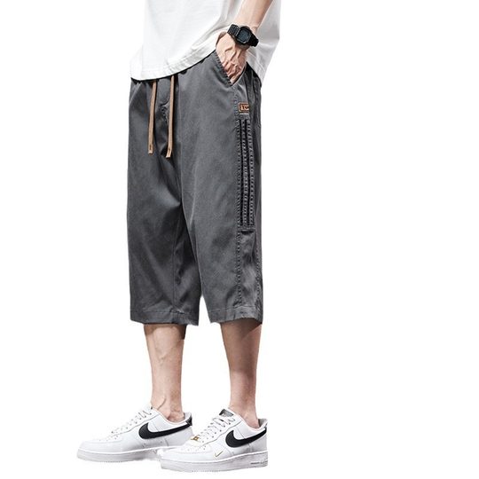 Wear-Resistant Ice Silk Cropped Shorts for Work, Men's Summer Thin Loose Casual Men's Sports Pants