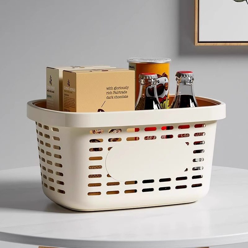 Portable Bath Basket Plastic Multifunctional Bathroom Toiletries Draining Storage Basket Hollow Large Open Storage Basket