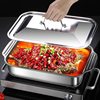 Food-Grade Stainless Steel Grilled Fish Plate with Lid Barbecue Plate Tray Square Plate Seafood Plate Camping Picnic Plate Hot Pot Plate