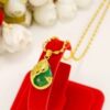 2025 Douyin New Sand Gold Pendant Women's Clavicle Necklace Peacock Water Drop Fortune Transfer Fashion Versatile Necklace
