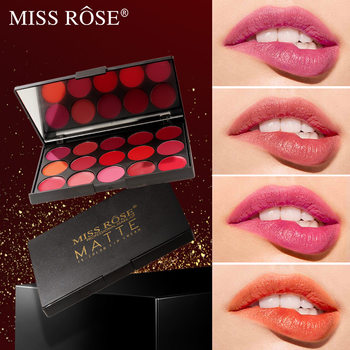 Missrose 15-Color Makeup Artist's Special Lip Gloss Lipstick Palette Multi-Color Lipstick Non-Fading Stage Performance Makeup Artist