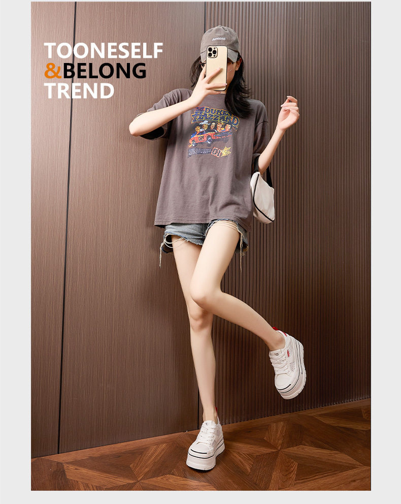 Sandal cao gót nữ hở mũi quai ngang đế dày — Trắng vàng, Trắng đỏ chi tiết 13