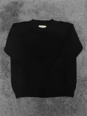 Four-Corner Stitching Label, Pure Color Knit Sweater in Ma's Style, Round Neck Pullover, Warm Unisex Top, Cross-Border