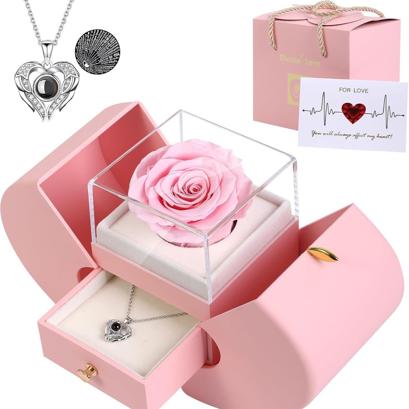 Cross-border Christmas Mother's Day Apple Jewelry Box Rose Jewelry Gift Box Soap Flower Ring Necklace Packaging Box