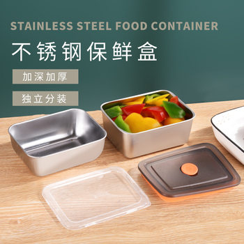Cross-border Stainless Steel Food Preservation Box Sealed Food Grade Refrigerator Dumpling Freezing Box Fruit Sample Retention Box with Lid