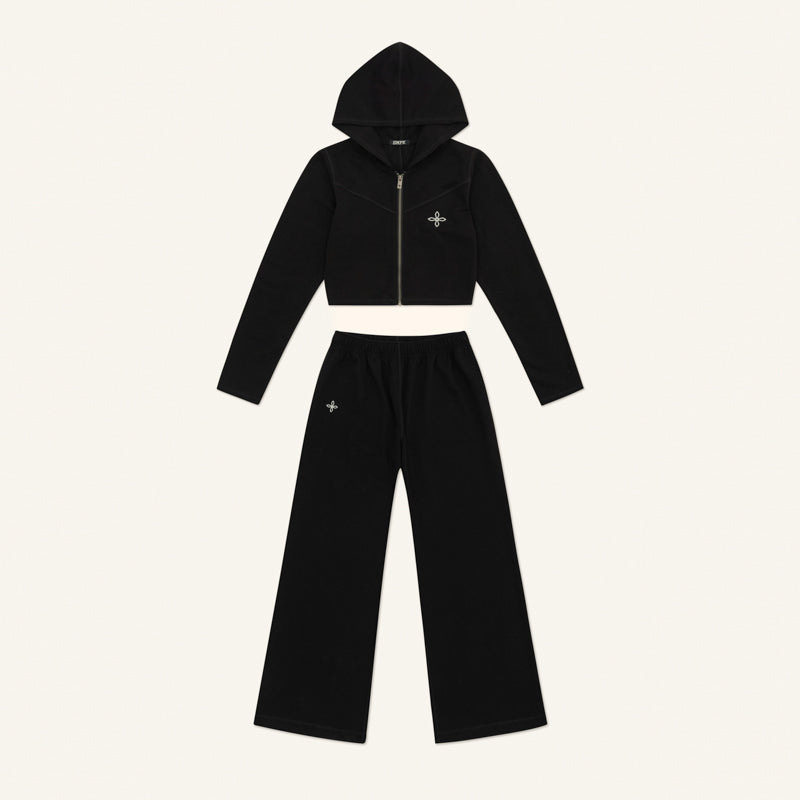 Smfk Wandering Morning Jogging Suit Casual Slim Hoodie + Trousers Two-Piece Set
