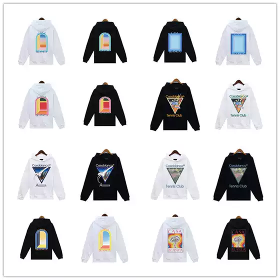 A variety of European and American fashion brand men's and women's autumn and winter pullover terry sweater autumn and winter Casablanca hooded sweater loose