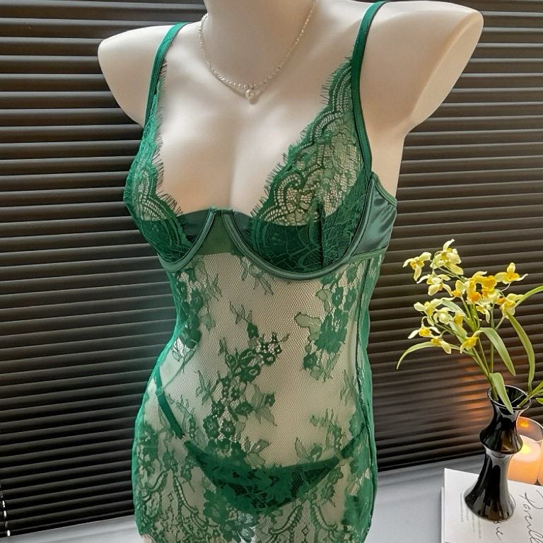 Xi Yun 2025 Spring/Summer European and American Foreign Trade Sexy Lace Strap Push-Up Shaping Two-Piece Set for Women