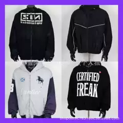 GRAILZ new band shoulder two in one glove hoodie, unisex G/R high street zipper jacket, jacket