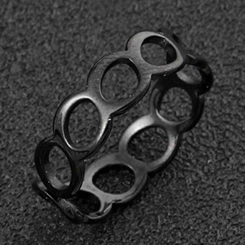 钛钢戒指三件套饰品 不掉色设计小众开口可调节 套装素圈指环厂家