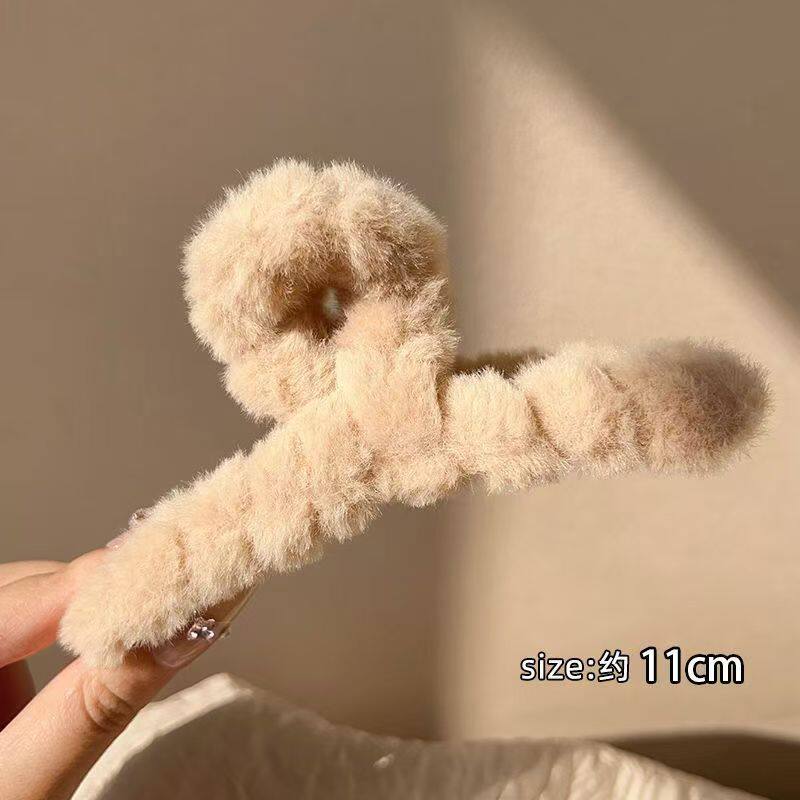 韩版新款甜美少女双面kt蝴蝶结毛绒抓夹卡通可爱鲨鱼夹高颜值发夹
