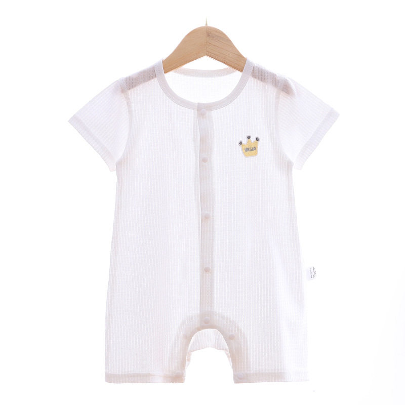 Baby One-Piece Clothes Summer Newborn Male One-Piece Baby Girl Pajamas Thin Pure Cotton Short-Sleeved Summer Clothes