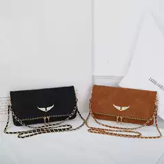 2025 New French Foreign Trade Fashion Zv Bag Diamond Wings Chain Women's Envelope Bag Casual Retro Shoulder Bag