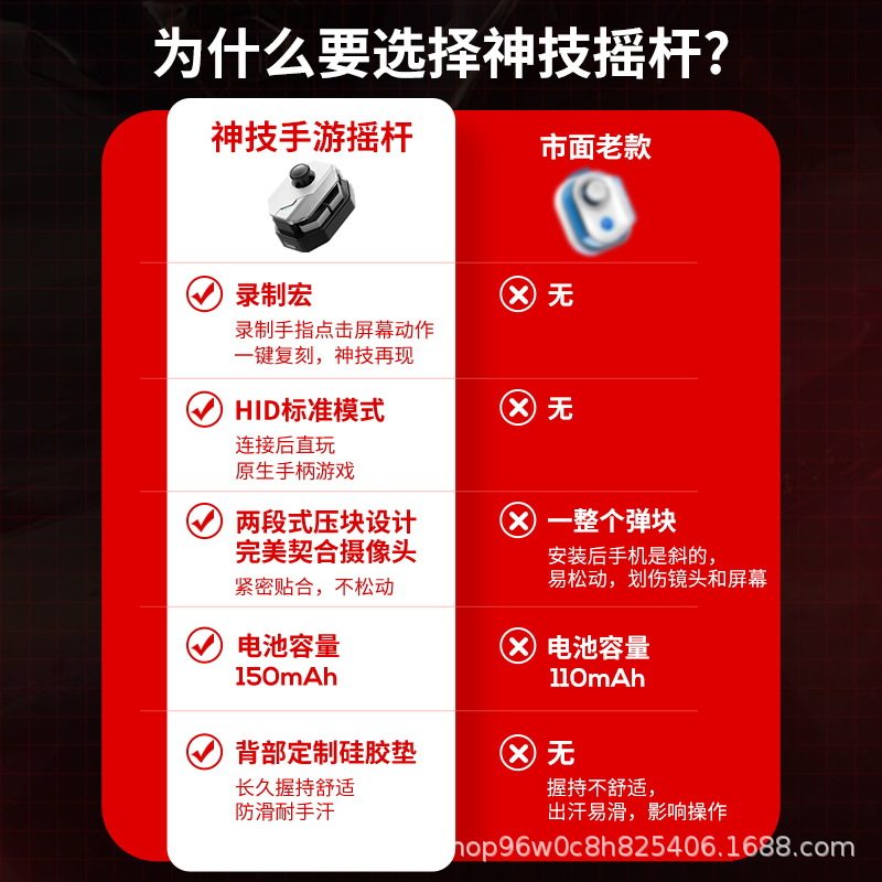 Mobile phone game handle chicken eating artifact automatically presses and grabs the glory of the king one-button change-up joystick to assist in walking