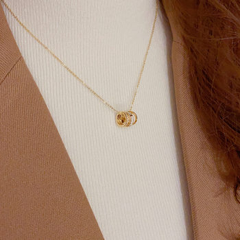 Internet Celebrity Fashion Simple Elegant Entry Luxury Ring Shell Necklace High-end All-match Celebrity Style Collarbone Chain Woolen Chain