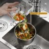 Kitchen Sink Stainless Steel Draining Basket Vegetable Washing Basin Multi-functional Vegetable and Fruit Basket Storage Chopsticks Spoon Basket