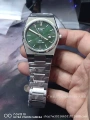 New watch strap silver green check
