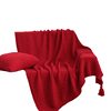 New European Style Tassel Knitted Blanket Thickened Nap Sofa Blanket Office Blanket Bedside Blanket Winter Thick Thread Blanket