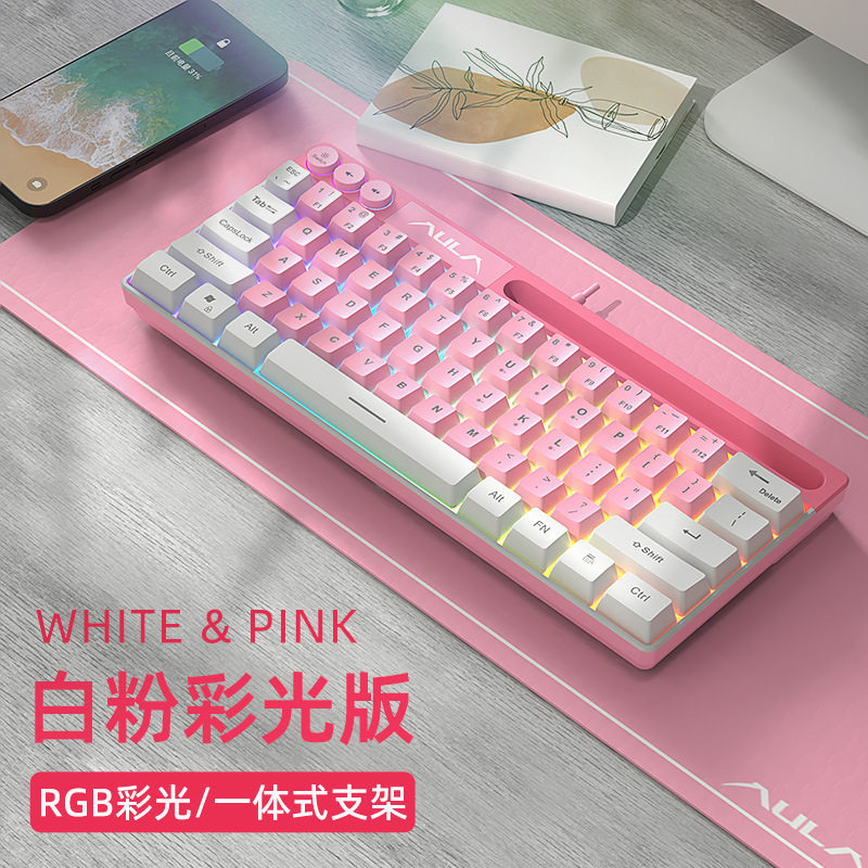 Tarantula F3061 mechanical feel keyboard 64 key wired mini RGB desktop laptop convenient