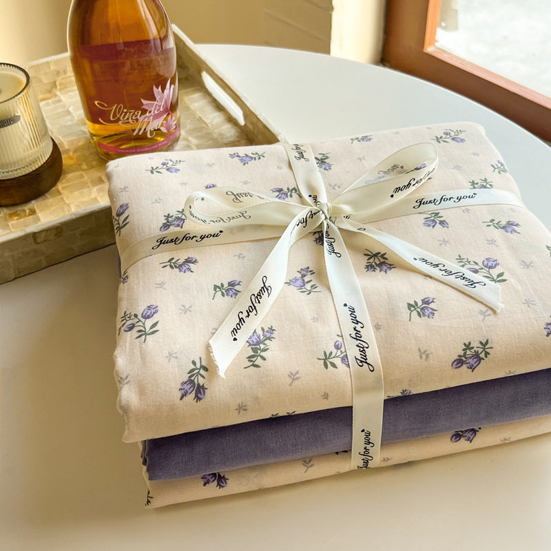 Category a Maternal and Infant Grade 100 Cotton Aerobic Double-Layer Yarn Bed Four-Piece Set Pure Cotton Quilt Cover Bed Sheetss Dormitory Three-Piece Set 4