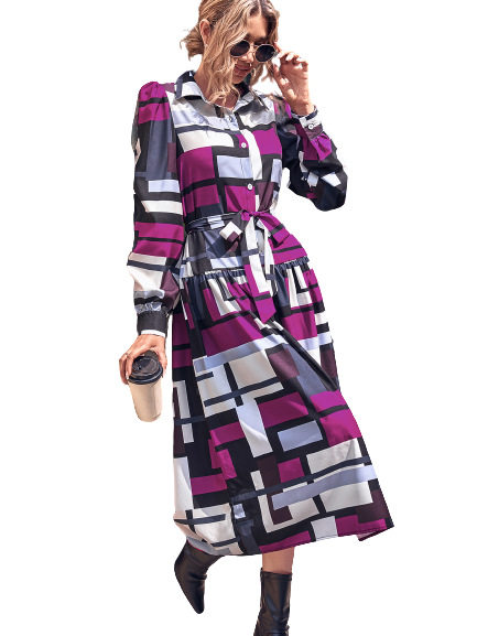 Elegant Long Sleeve Dress Chic Design Comfortable Fabric Versatile Style Perfect for Parties or Formal Events