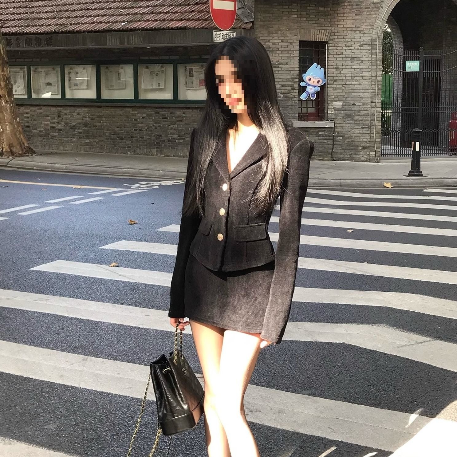 Pure Lust Style Slimming Suit for Women, Spring & Fall High-End Suit Jacket, Feminine Slimming Look Skirt Two-Piece Set