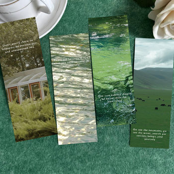 30 Green Forest Bookmark Series Handbook Literary Creative Material ins Reading Paper Bookmark DIY Wholesale