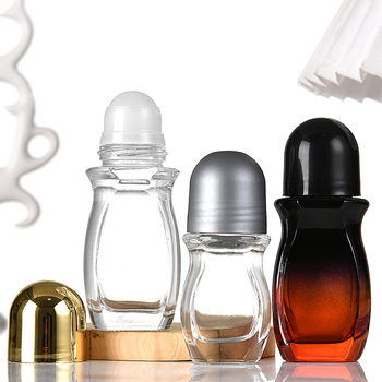 Pain Rolling Flat Roller Ball Bottle 30M50Mll Cylindrical Brown Essential Oil Empty Bottle Transparent Massage Oil Roller Ball Glass Bottle