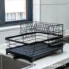 Kitchen Drain Rack Storage Rack Household Tableware, Cutlery, Water Cup, Plate Storage Rack, Water Guide Double-Layer Dish Rack