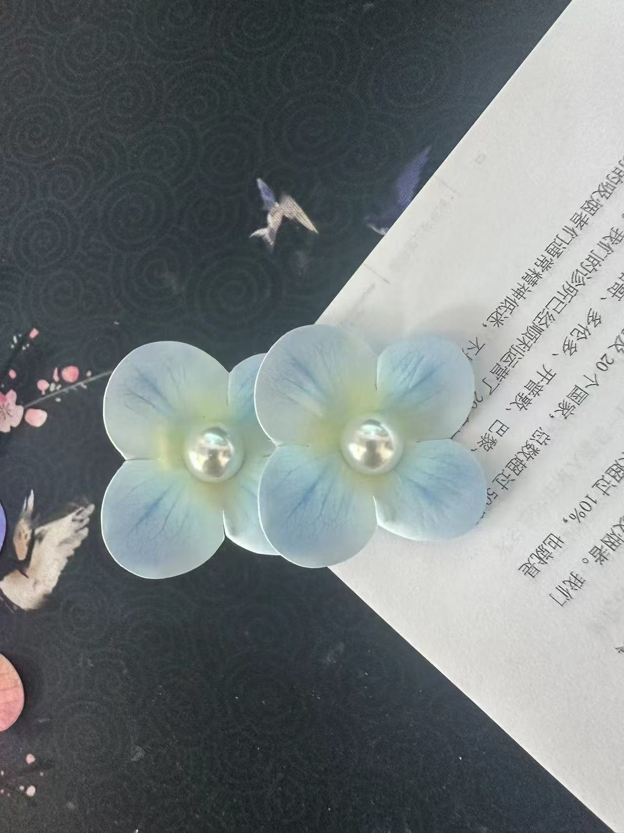 发卡刘海网纱大森系欧根纱花朵发夹女高颜值超仙ins风边夹春夏度