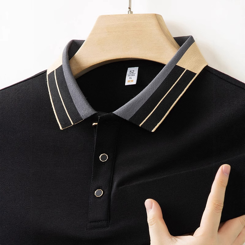 跨境男士短袖POLO衫夏季新款翻领商务休闲百搭中年宽松T恤可代发
