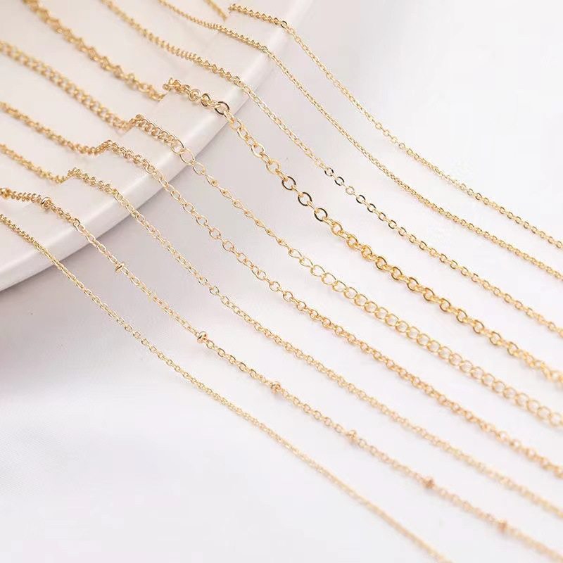 Titanium Steel Non-Fading Pendant-Free Versatile Single Chain Light Chain Titanium Steel Naked Chain with Chain Thin Chain Clavicle Chain Necklace for Bathing
