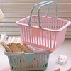 Cute macaron color portable storage basket pink girl heart stickers stationery sundries jewelry desktop storage basket