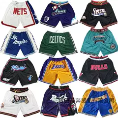 Basketball Shorts Lakers Joe James Raptors Magic Heat Retro Rust Pocket Pants Training Pants Wholesale Dropshipping