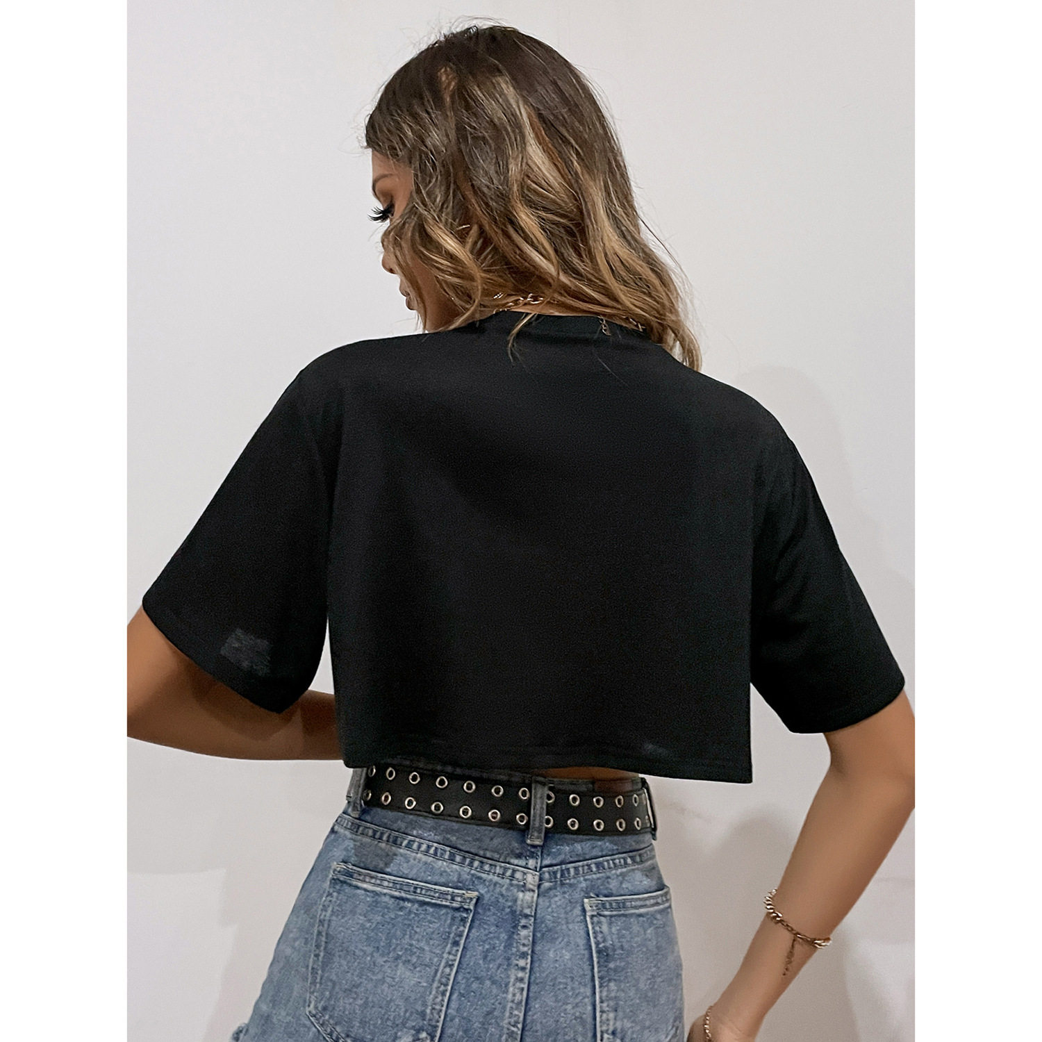 Casual Printed Short Sleeve T Shirt Trendy Boyfriend Style Versatile Design Comfortable Fabric Perfect for Everyday
