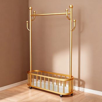 Coat Rack Floor-Standing Bedroom Clothes Rack Household Simple Clothes Drying Rack Removable Storage Rack Clothes Storage Rod Shelf