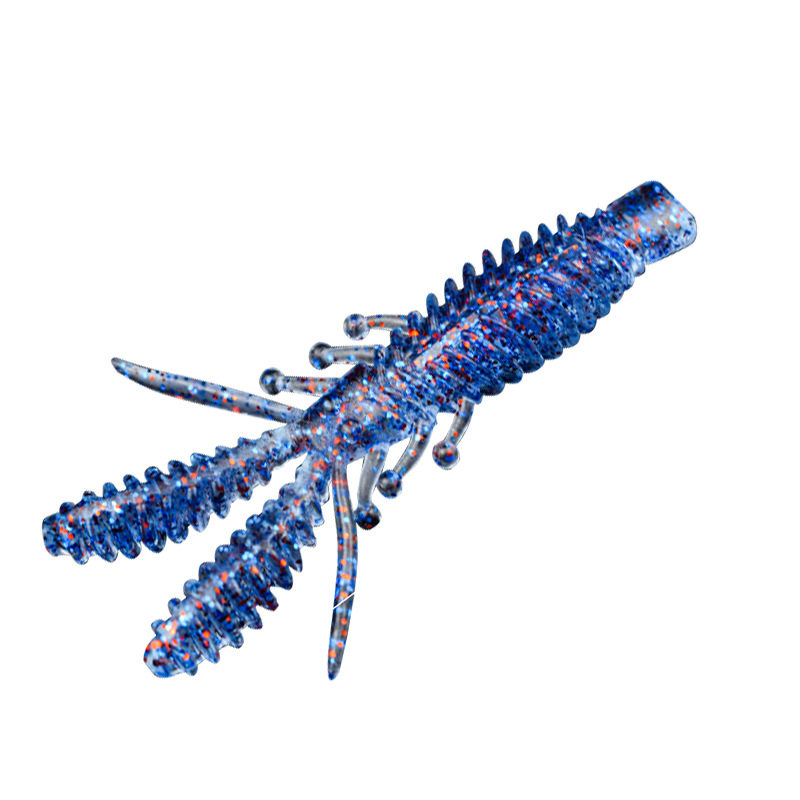 Floating Shrimp Soft Bait Black Pit Fishing Bass Fishing Fish Catching Artifact Bionic Bait Bibi Shrimp Bait with Salt and Fishy Soft Worm