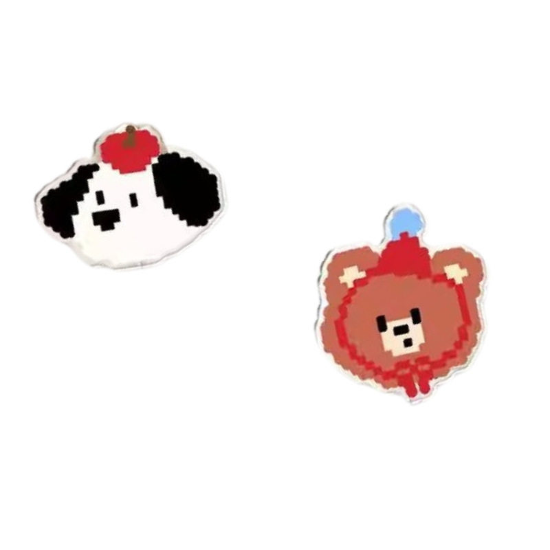 Pixel Small World Desktop Organizer Punch-Free Wall Data Cable Holder Mobile Phone Charging Cable Buckle Wall Hanging