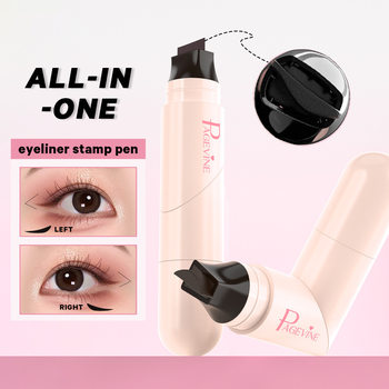 Cross-Border Page Vne Rotating Eyeliner Stamp Pen, Natural, Long-Lasting, Quick-Drying, One-Print Forming Double-Ended Eyeliner Stamp Pen
