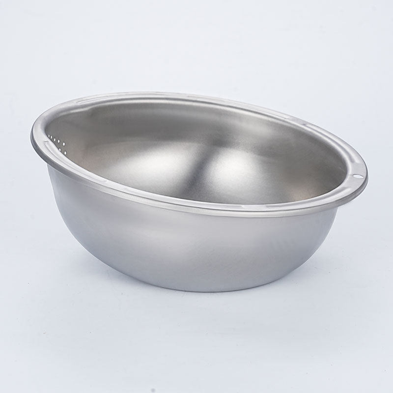 Stainless Steel Rice Washing Basin Leakage Basin Household Kitchen Vegetable Washing Blue Filter Water Basket Rice Sieve Washing Water Fruit and Vegetable Draining Basket