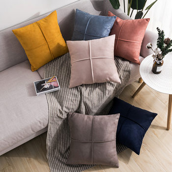 Factory Direct supply solid color suede pillow simple ins style sofa pillow backrest home bedroom bed pillow