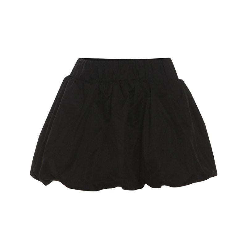 Summer Womens Bubble Skirt High Waist Solid Color Versatile Design Casual Wear for Parties or Outings Wholesale