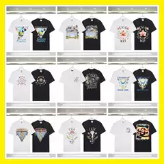 Cross-Border Foreign Trade New Summer Fashion Brand Casablanca Casa Letter Print Casual Loose Short-Sleeved T-Shirt for Men and Women