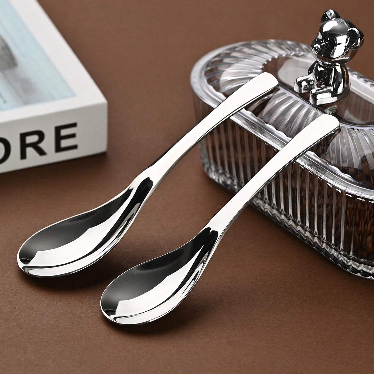 Wholesale 304 Stainless Steel Spoons, Earl Grey Spoons, Household Spoons, Deepened Spoons for Eating, Fruit Spoons, Hotel Thickened Soup Spoons