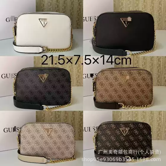 Gs Guess Foreign Trade European and American Style Inverted Triangle Chain Camera Bag Small Square Bag Single Shoulder Crossbody Women's Bag